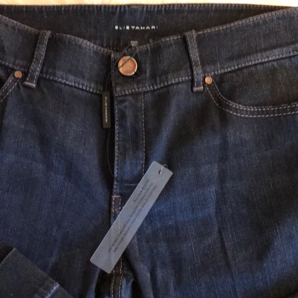 Elie Tahari Dark wash denim flares - Picture 2 of 4